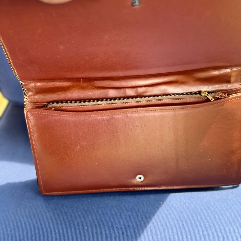 Crocodile Embossed Leather Clutch - Picture 6 of 9